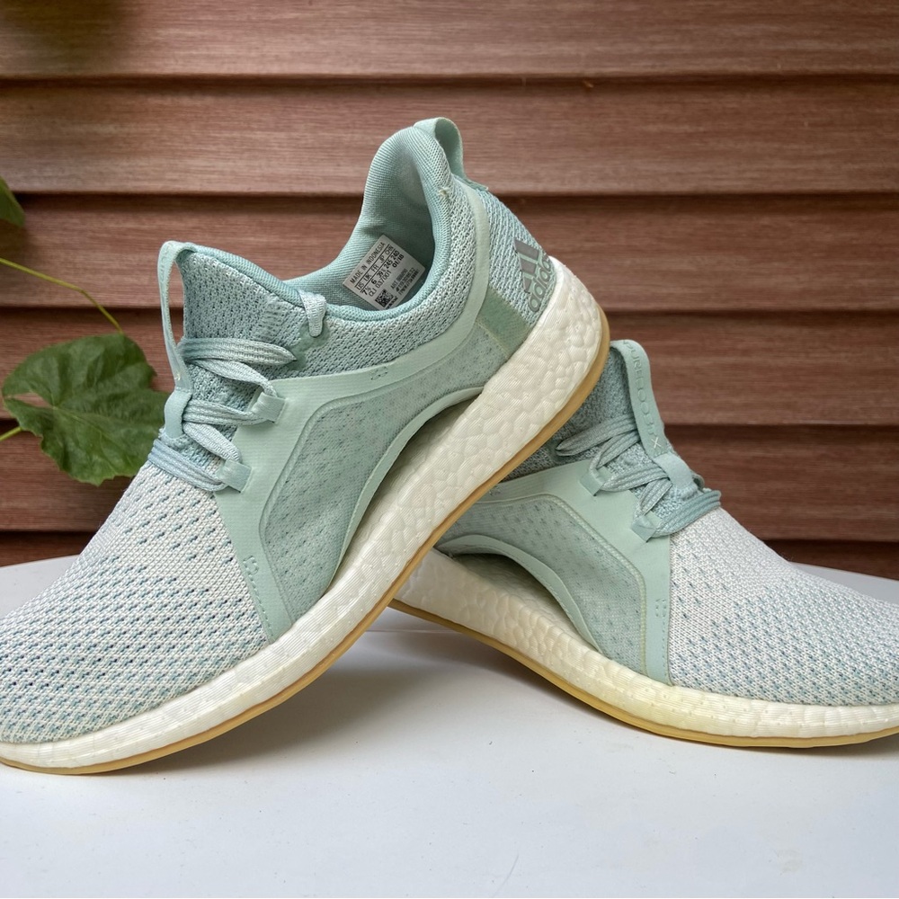 Adidas Pureboost X Clima Ash Green Teal Running Shoes - Women's Size 7.5